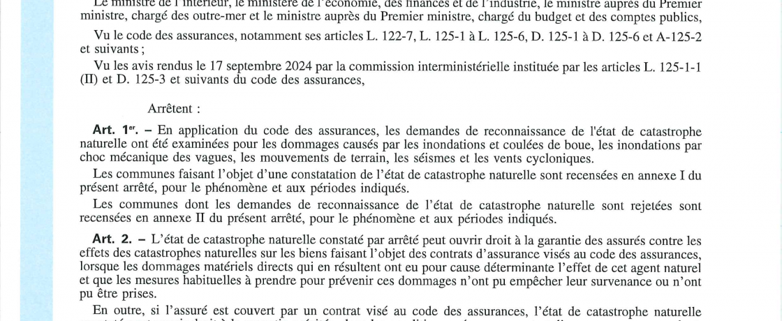 État de catastrophe naturelle